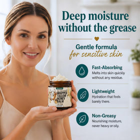 JWAENN ingredients honey and beeswax in bowl highlighting natural, nourishing components