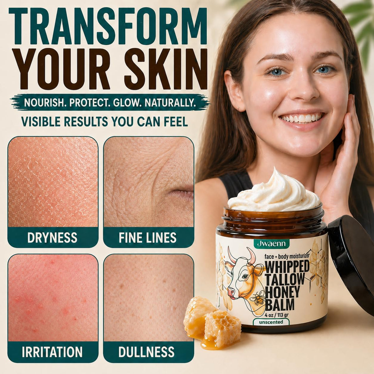 JWAENN label and ingredients close-up emphasizing simple clean formulation