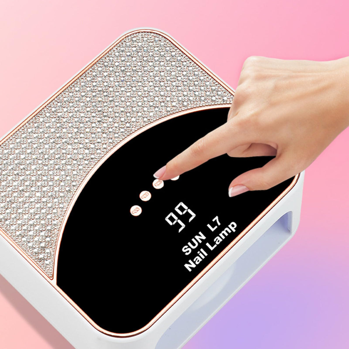 JYDFYP lamp scale with hand demonstrating roomy interior for comfortable use benefit
