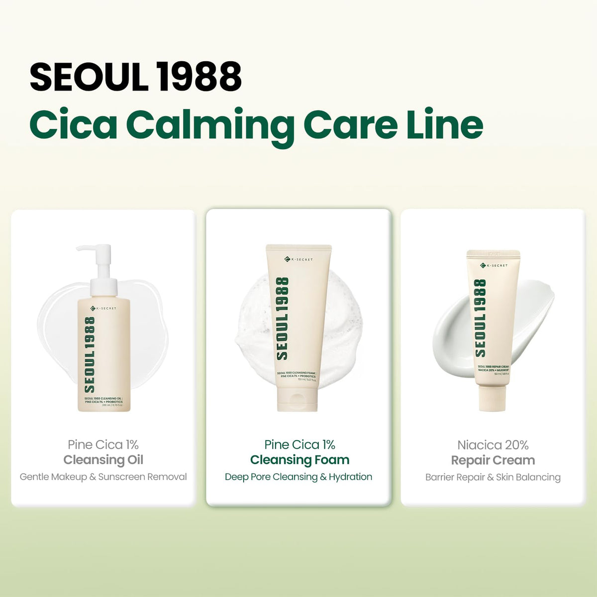K-SECRET ingredient graphic for BHA and centella illustrating pore and calm benefits