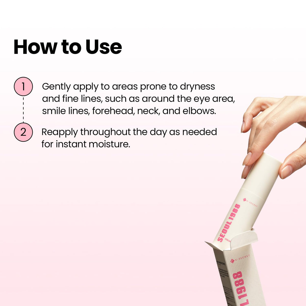 K-SECRET balm next to common everyday items to show compact 10.7g size and portability