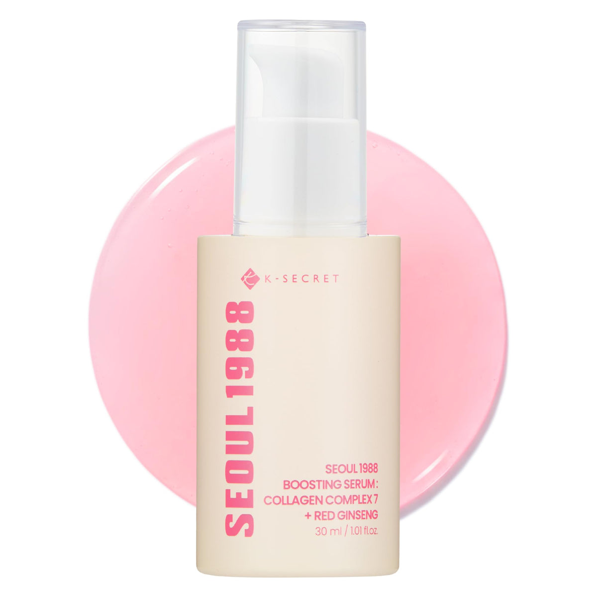 K-SECRET front packaging showing elegant bottle and product name benefits