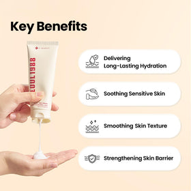K-SECRET cream applied on hand demonstrating lightweight finish and immediate hydration