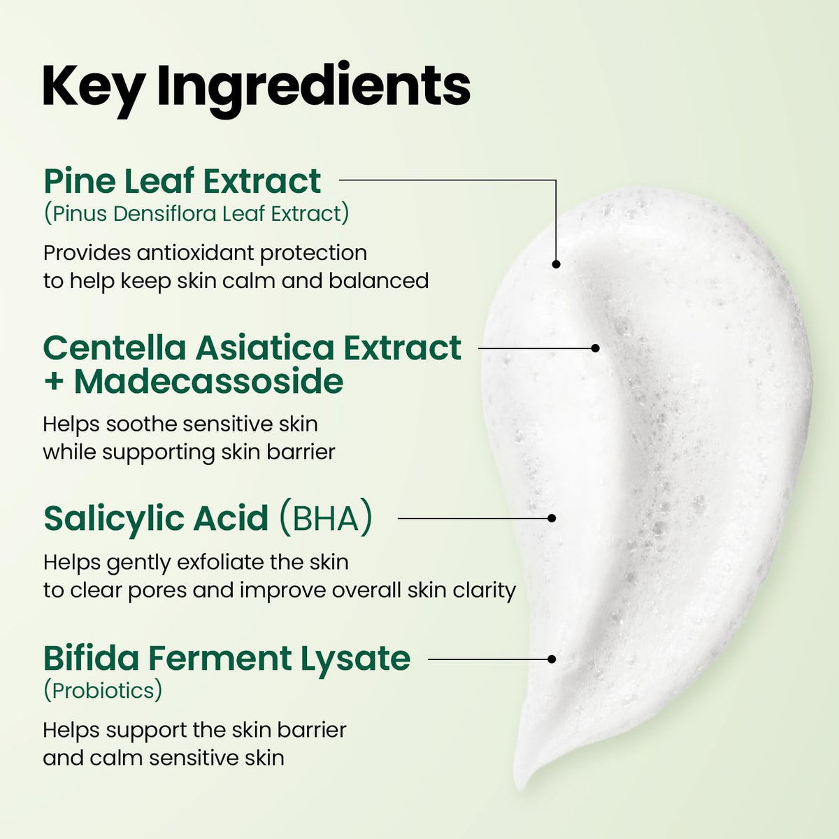 K-SECRET foam lather on hand demonstrating mild consistency and gentle touch