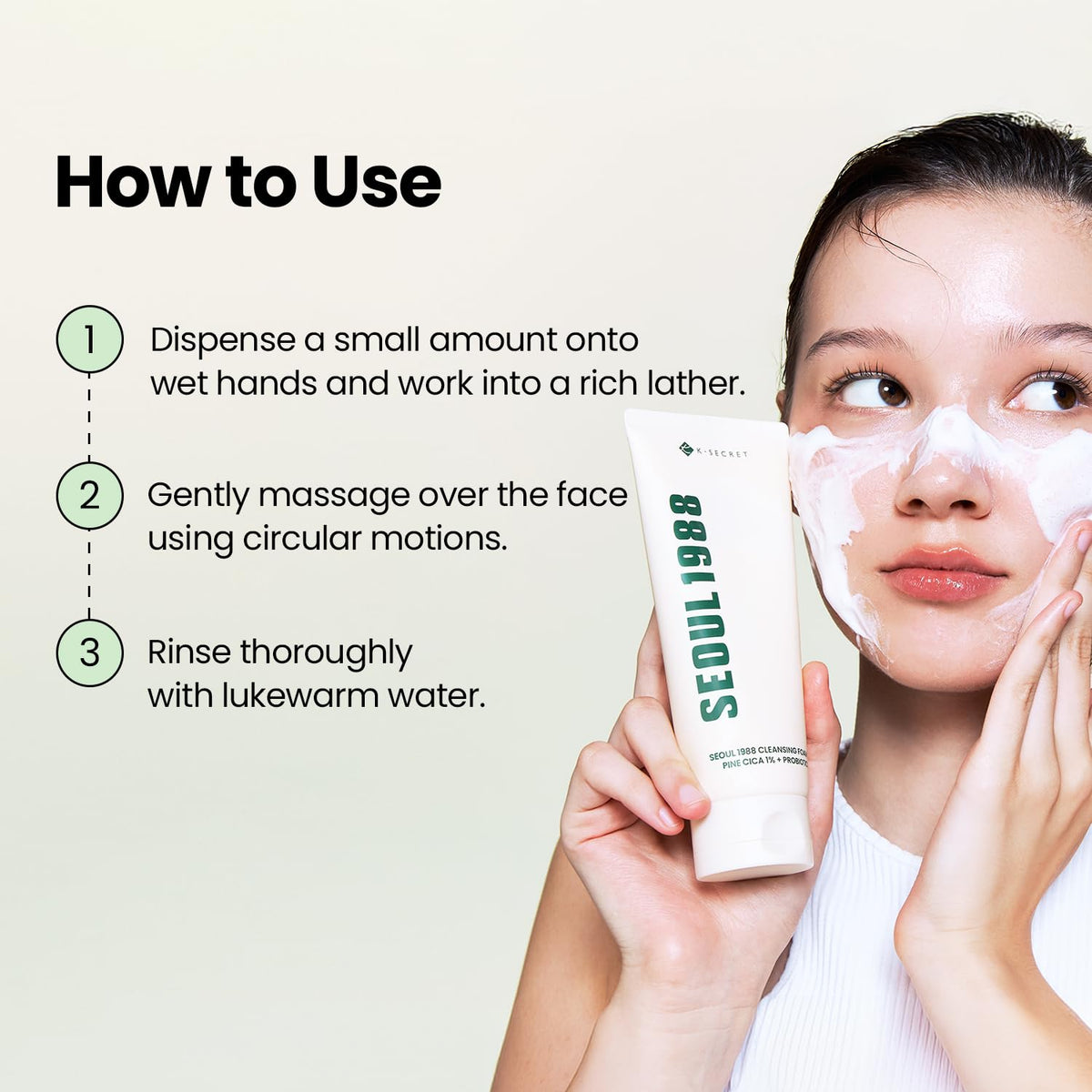 K-SECRET on sink counter as part of daily routine promoting simple skincare use