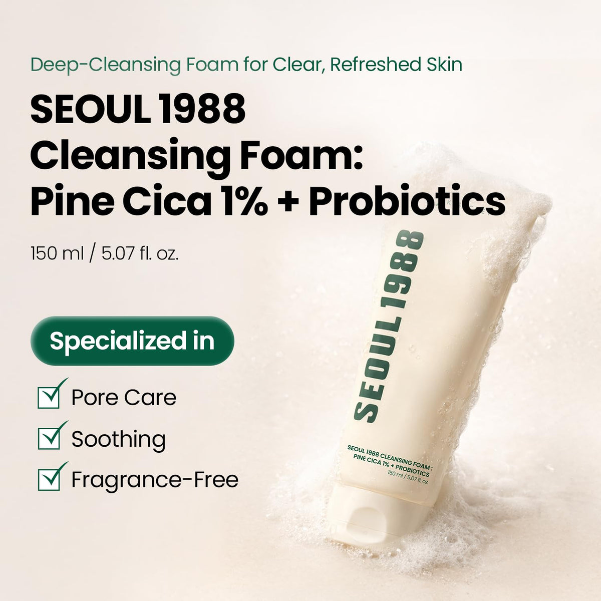 K-SECRET foam texture close-up showing rich lather for gentle effective cleansing