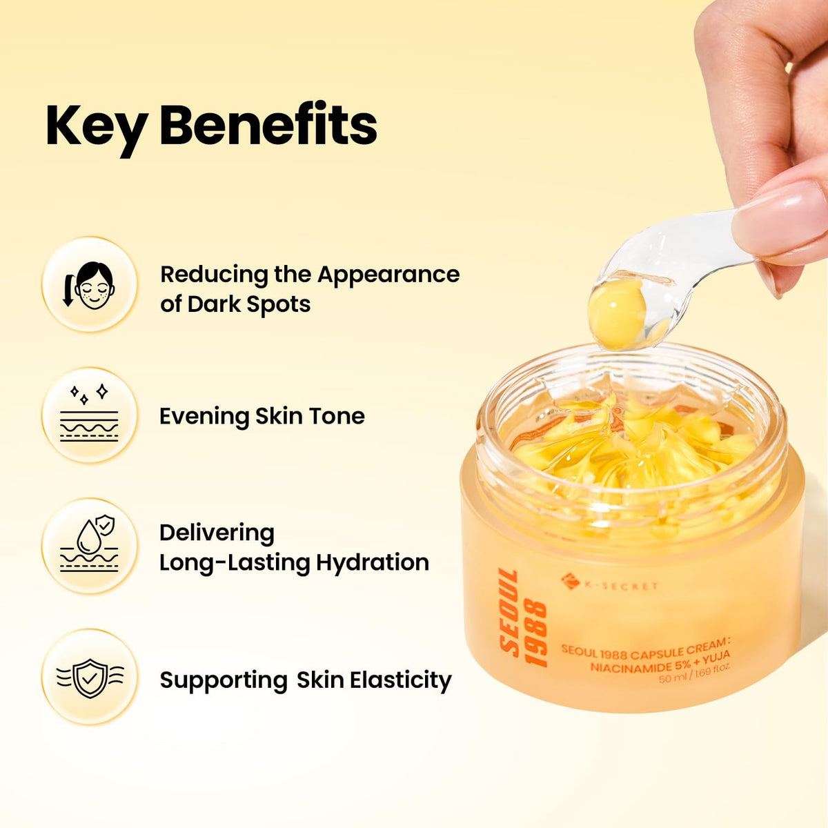 K-SECRET gel texture close-up demonstrating lightweight hydration