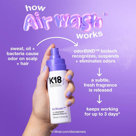 k18 bottle held in hand to show compact size and portable convenience