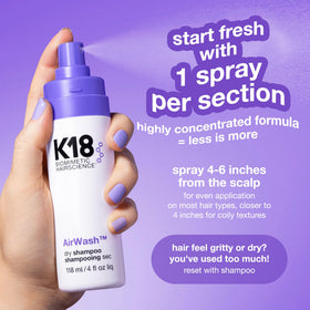 k18 label ingredient panel highlighting odorBIND and microalgae clarity for ingredient-conscious shoppers