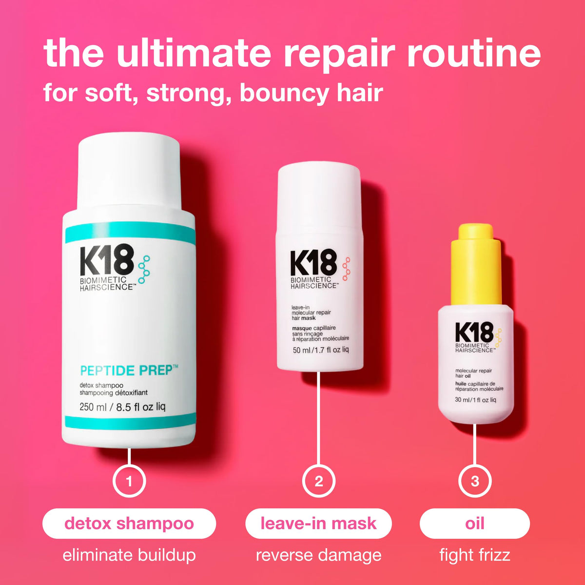 K18 on curly hair in lifestyle scene showing restored bounce and defined curls benefit