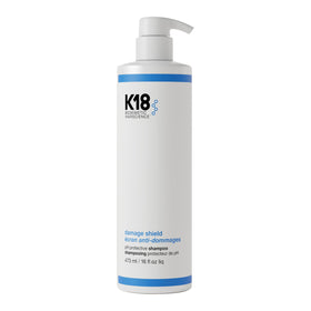 K18 bottle front packaging showing protective shampoo benefits