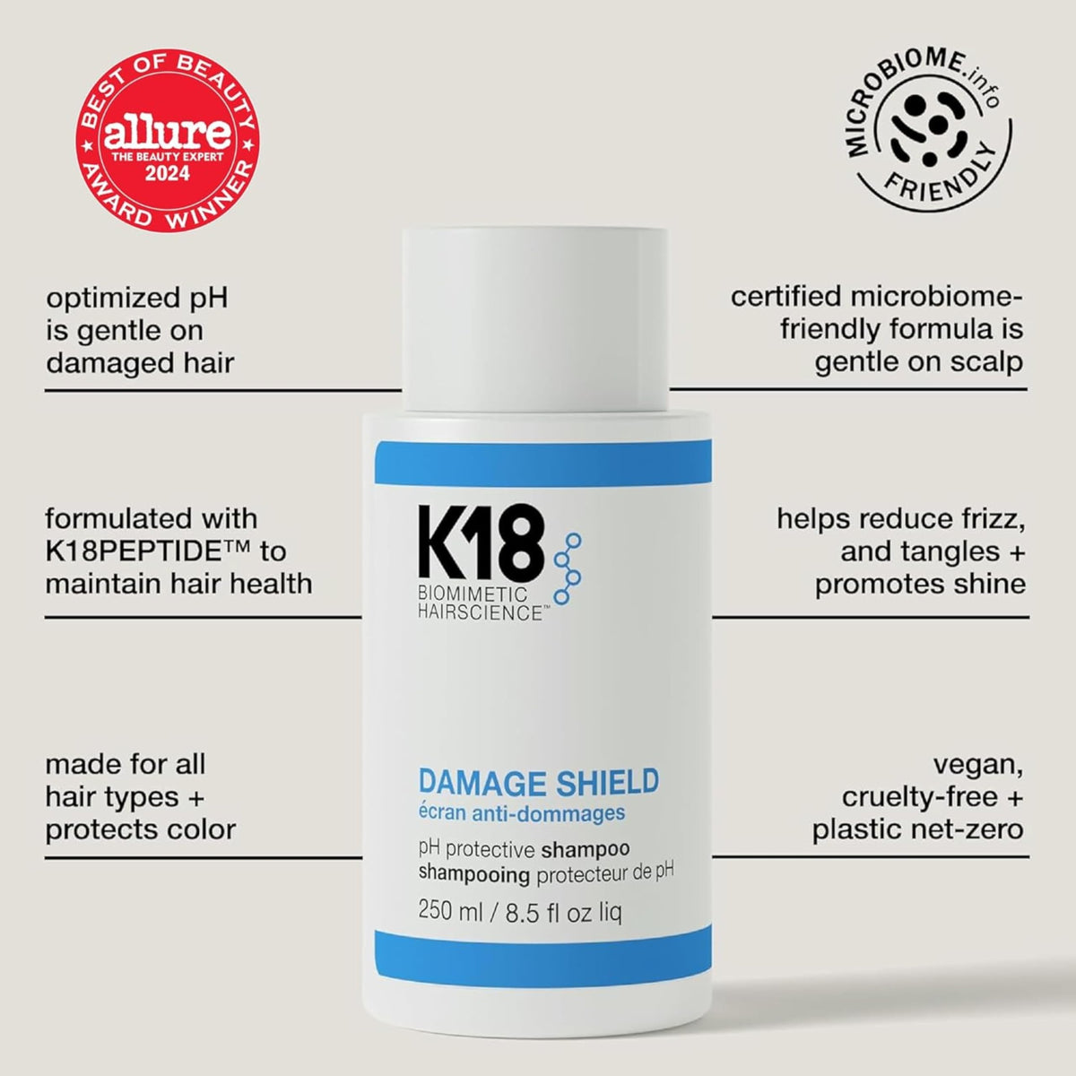 K18 shampoo lather texture demonstrating gentle, non-stripping cleanse