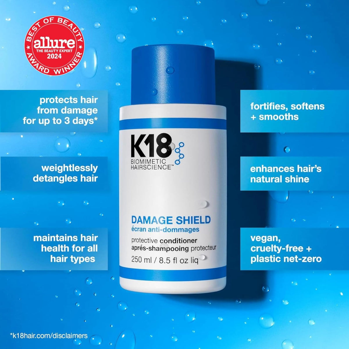 K18 creamy conditioner texture close-up demonstrating smooth, spreadable formula