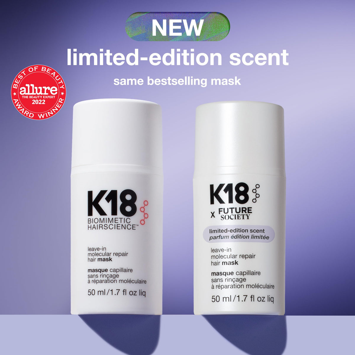 K18 product beside a four-minute timer emphasizing quick treatment