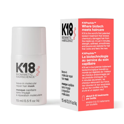 K18 front packaging showing repair mask, conveys professional results