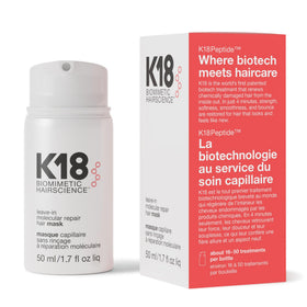 K18 front packaging showing product bottle and branding for instant recognition and trust
