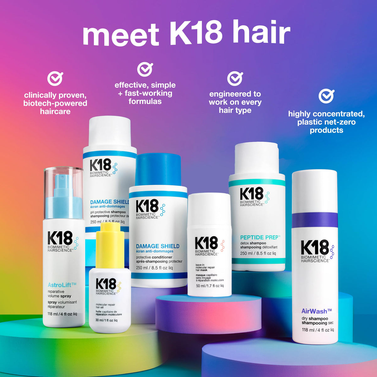 K18 ingredient focus with avocado and sunflower oils for nourishment