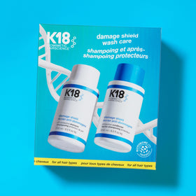 K18 shampoo pump close-up demonstrating easy dispensing