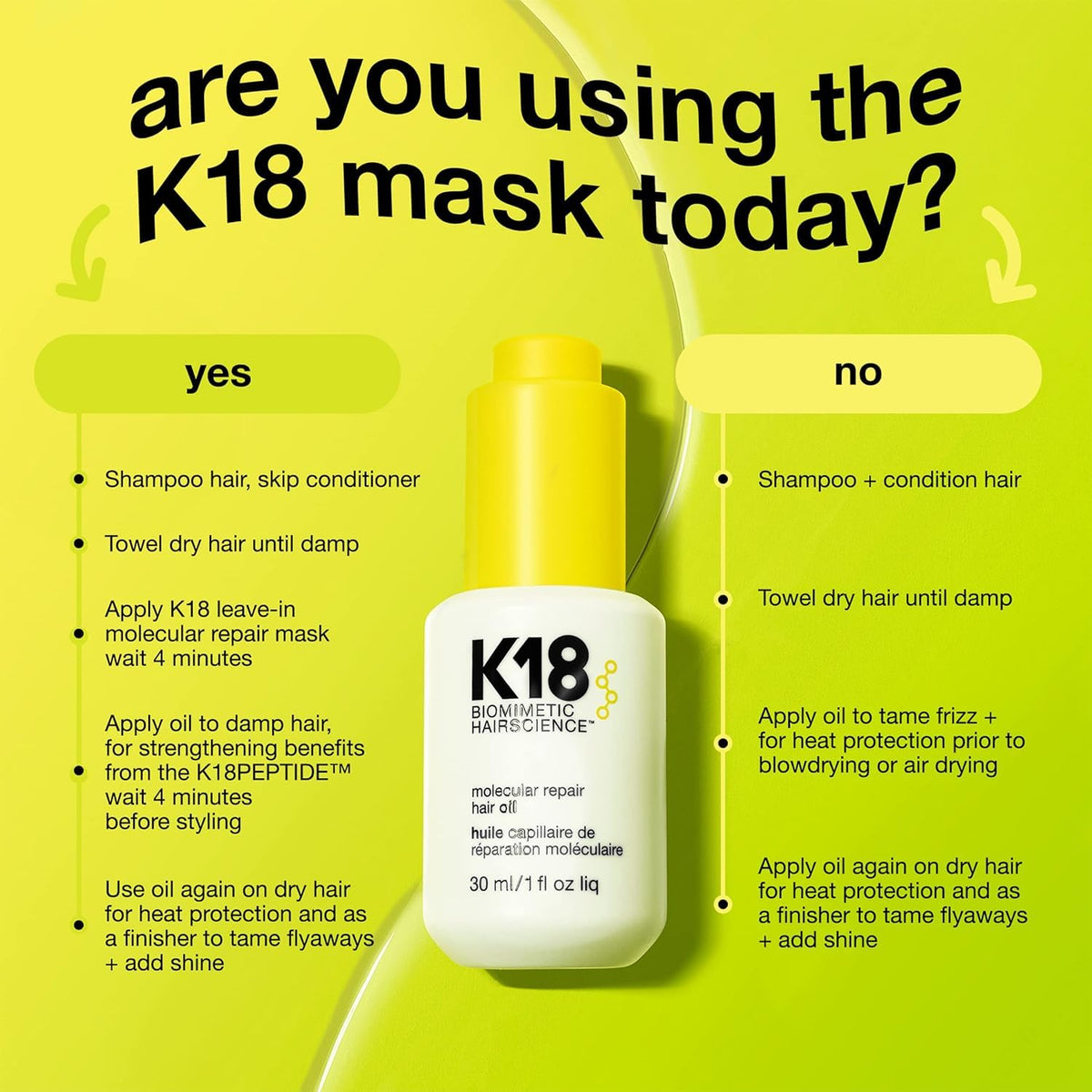 K18 bottle in hand showing 1 fl oz scale for travel-friendly size
