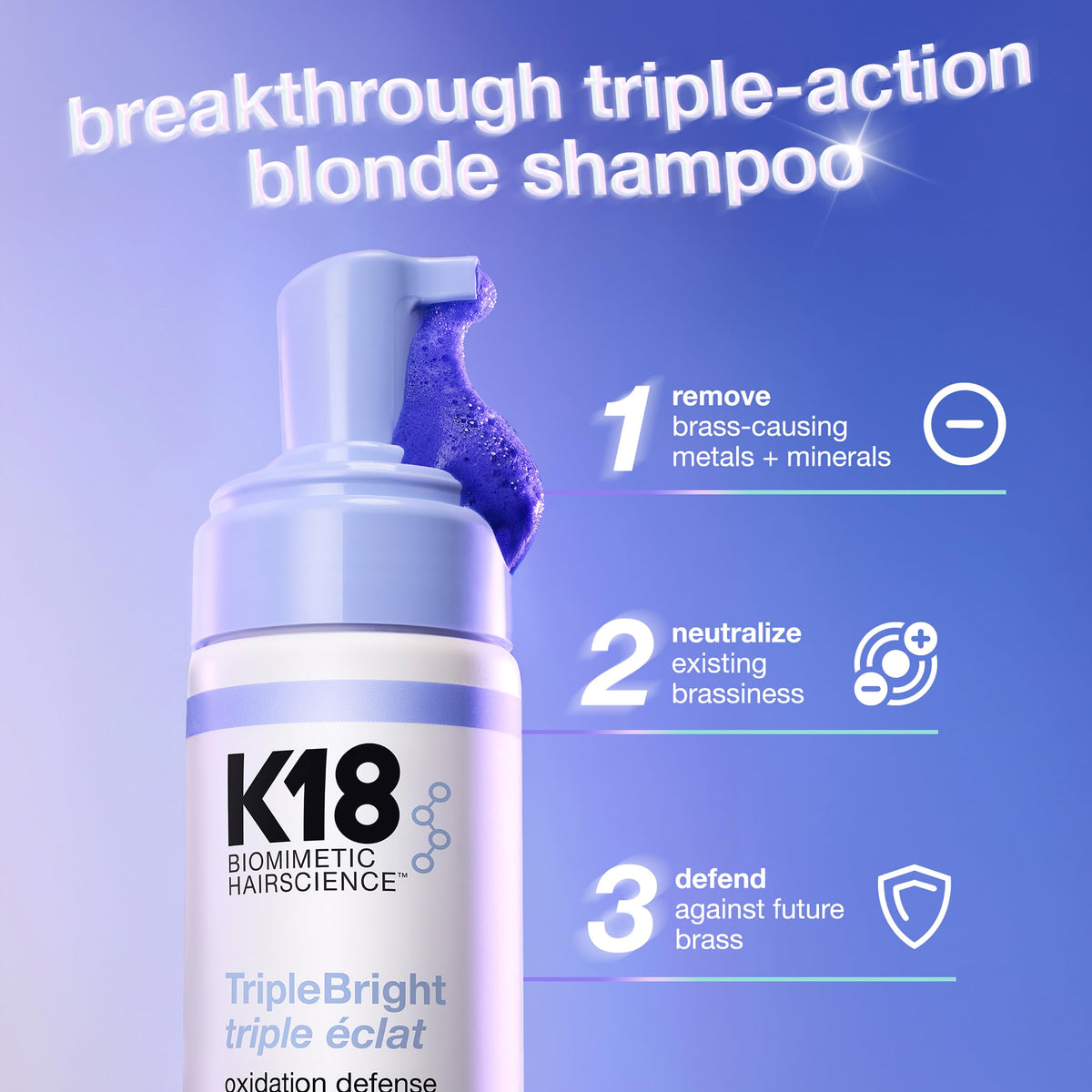 K18 foam texture close-up demonstrating easy spreadability