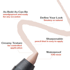 K7L pencil held near eye during application illustrating effortless brightening and awake-eye benefit