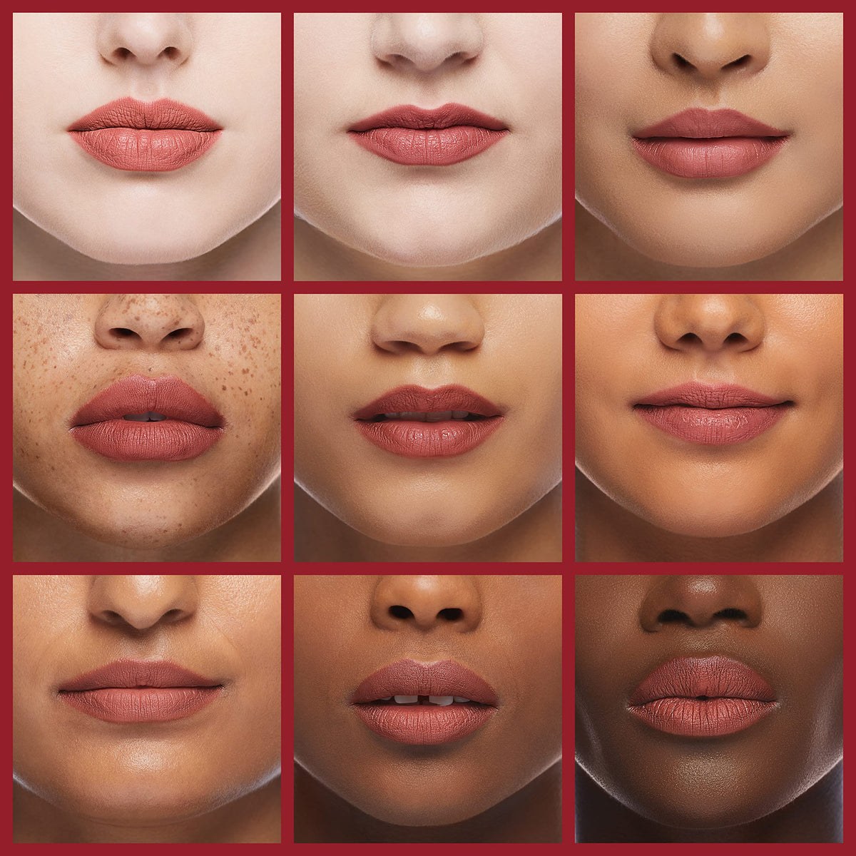 K7L red lipliner in-use application on lips demonstrating long-lasting, smudge-proof wear