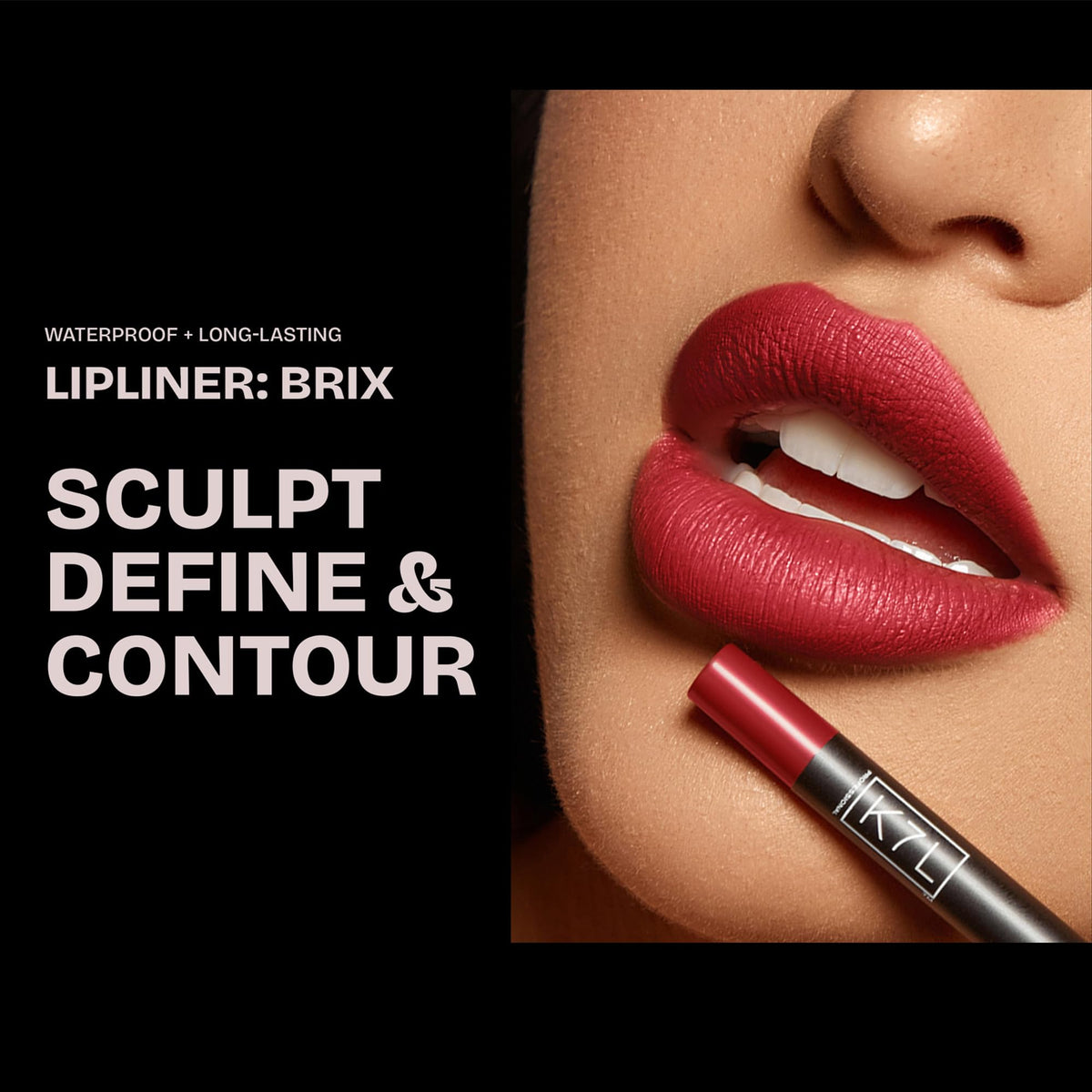 K7L red lipliner sharpened tip detail highlighting precision for crisp lines