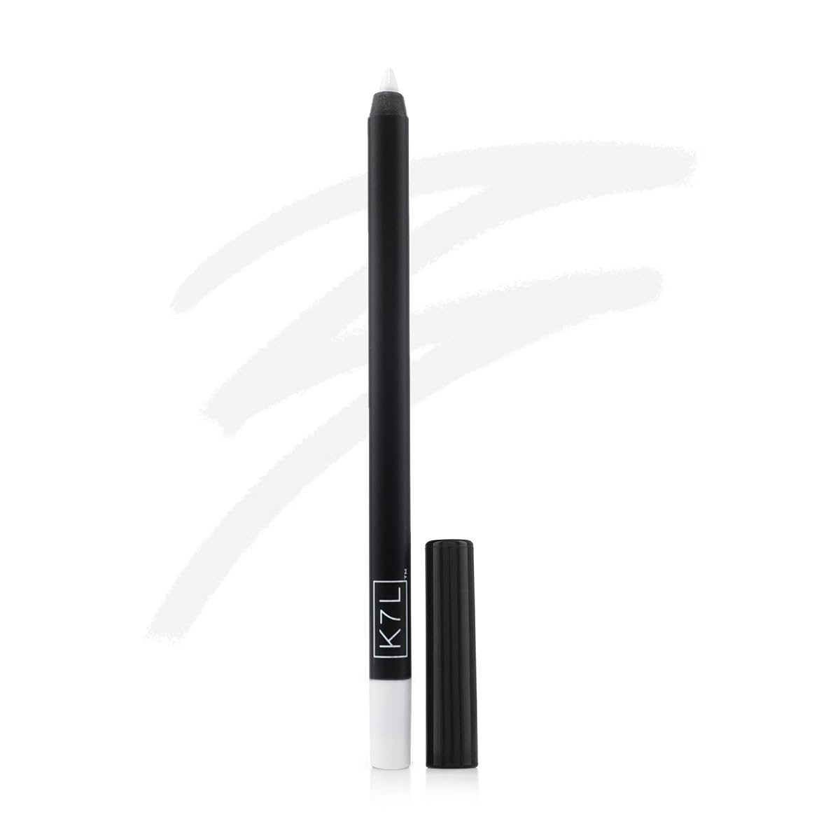 K7L eyeliner applied to waterline demonstrating brightening effect