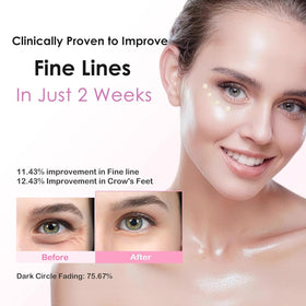 Kabowa eye patches applied under eyes demonstrating puffiness reduction