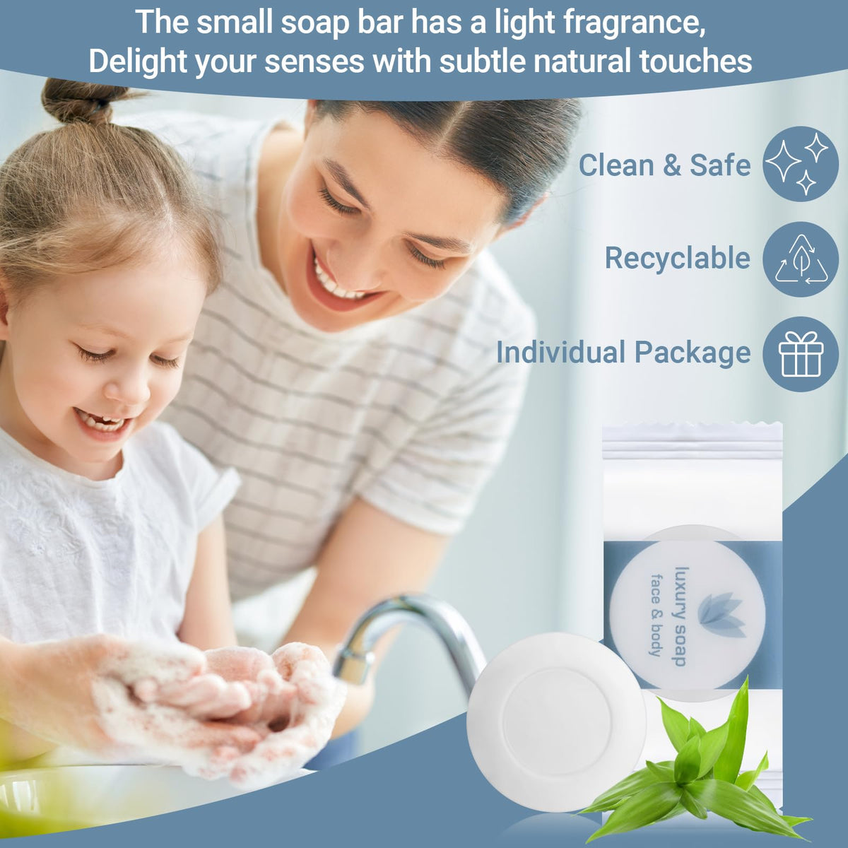 Kacctyen single unwrapped mini bar soap displayed for travel convenience and quick use