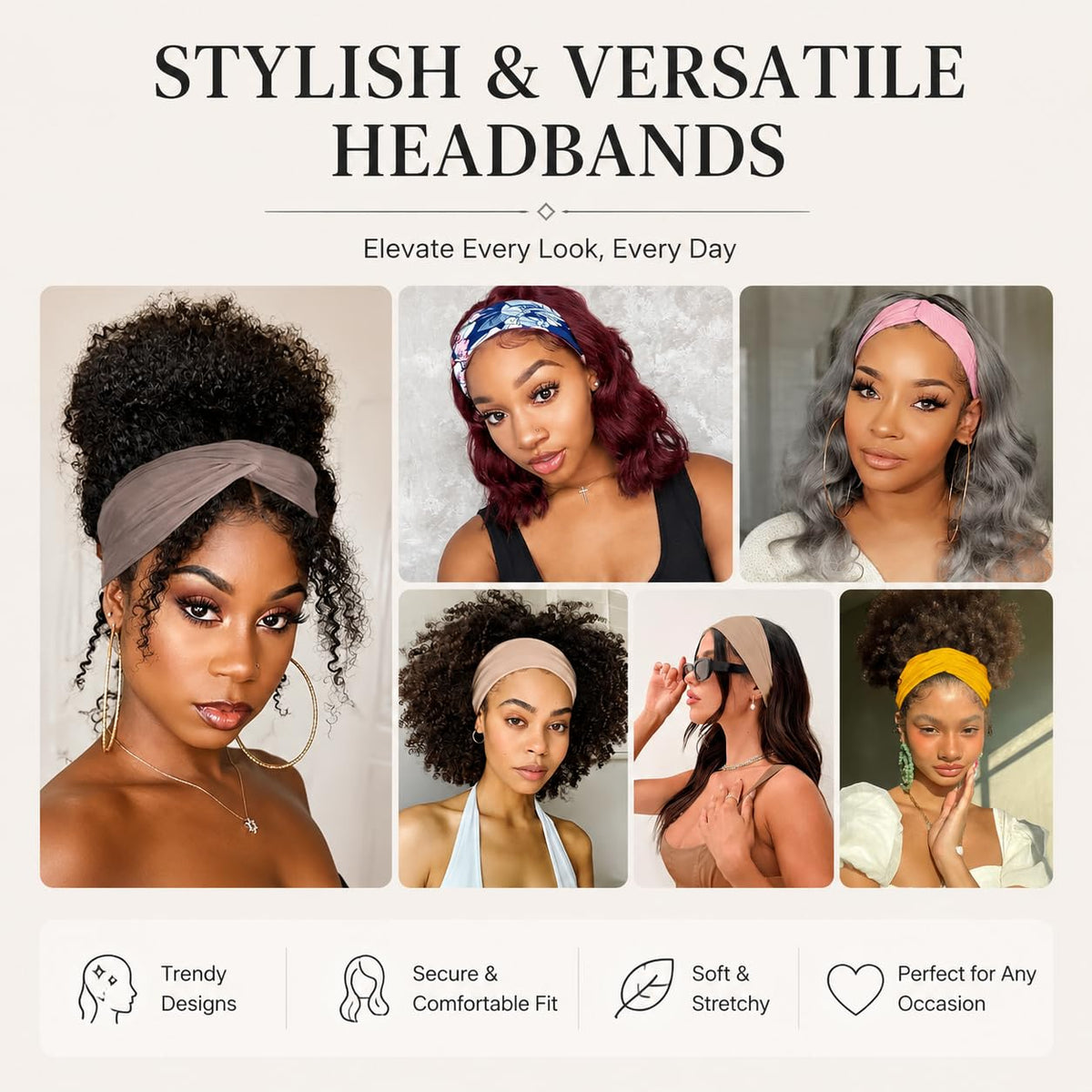 Kachanaa lifestyle shot of headband paired with casual outfit for fashion-forward look