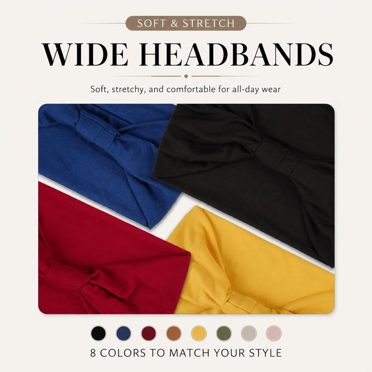 Kachanaa headband held in hand showing scale and adjustable fit benefit