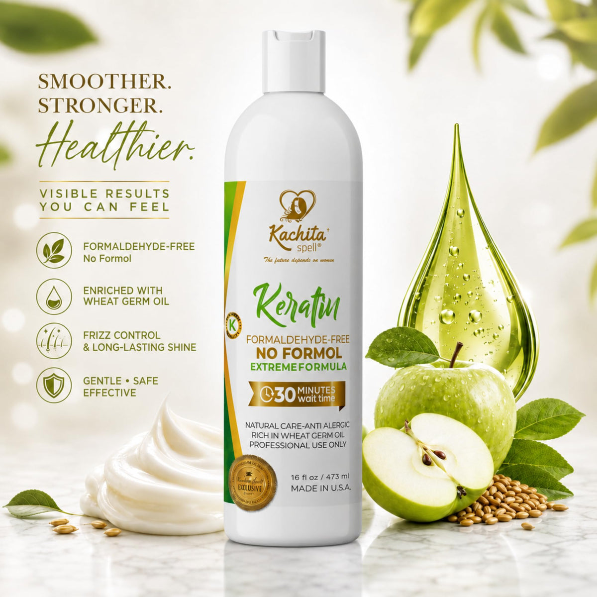 Kachita Spell back label with usage details and benefit of clear professional instructions
