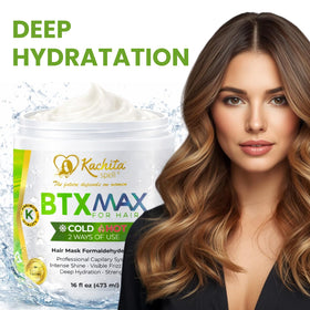 Kachita Spell visible before and after hair showing reduced frizz and shine