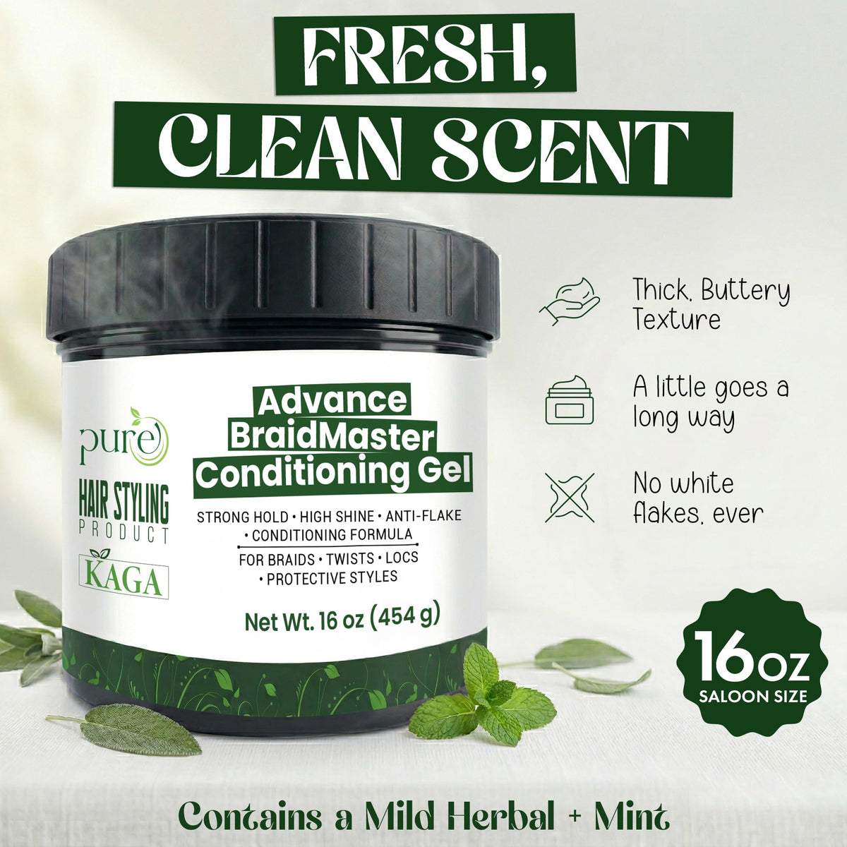 KAGA peppermint and tea tree detail for refreshed scalp