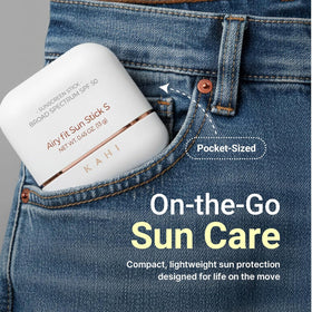 KAHI compact in travel pouch showing on-the-go reapplication benefit