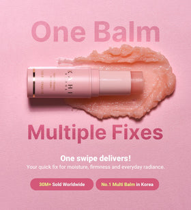 KAHI open balm stick angled to show smooth solid texture for easy glide