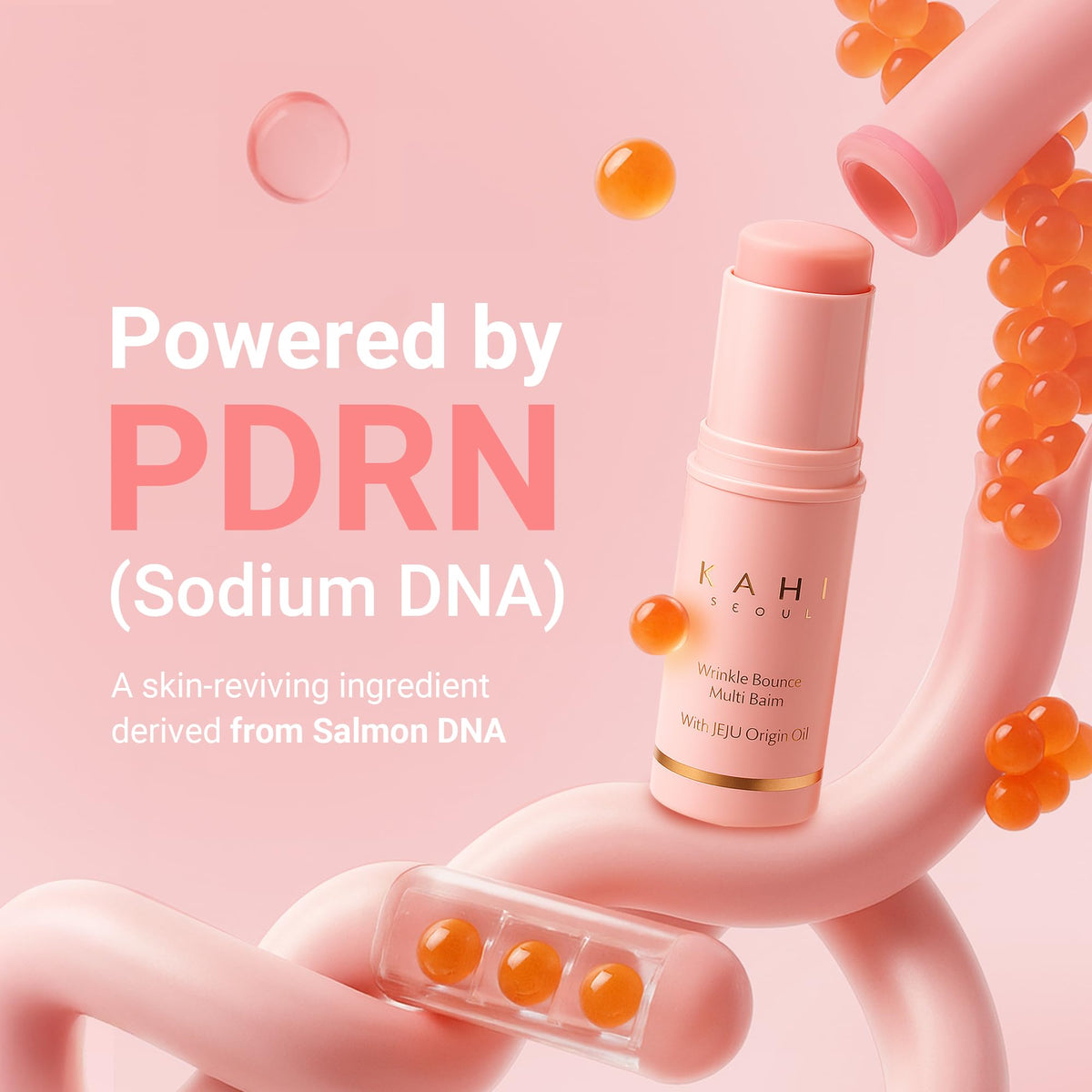 KAHI applying balm to the neck area for smoothing and hydrating effects
