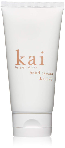 kai hand cream rose front packaging shows tube and rose scent benefit