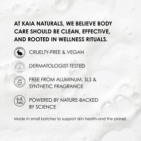 Kaia Naturals ingredient label close-up highlighting salicylic acid and tea tree