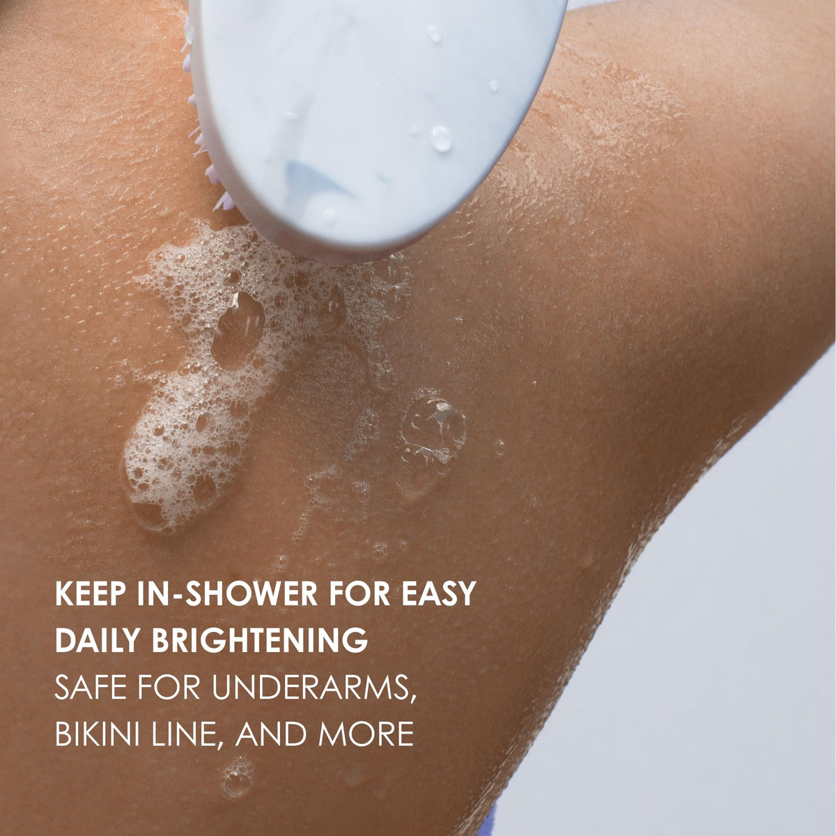 Kaia Naturals soap lather in hand demonstrating easy foaming and cleansing