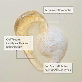 KAINE gel texture close-up with micro-foam, highlights smooth hydration