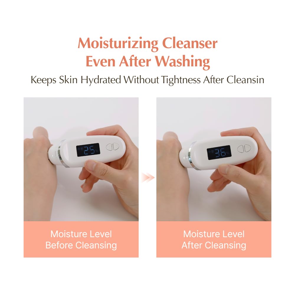 KAINE pump dispensing foam into hand, demonstrates easy lathering benefit
