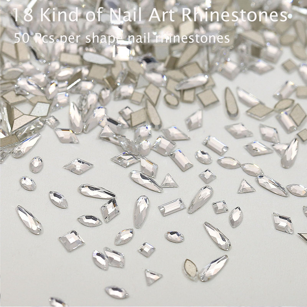 Kaipheiquan close-up of special-shaped clear rhinestones, highlighting precise cuts