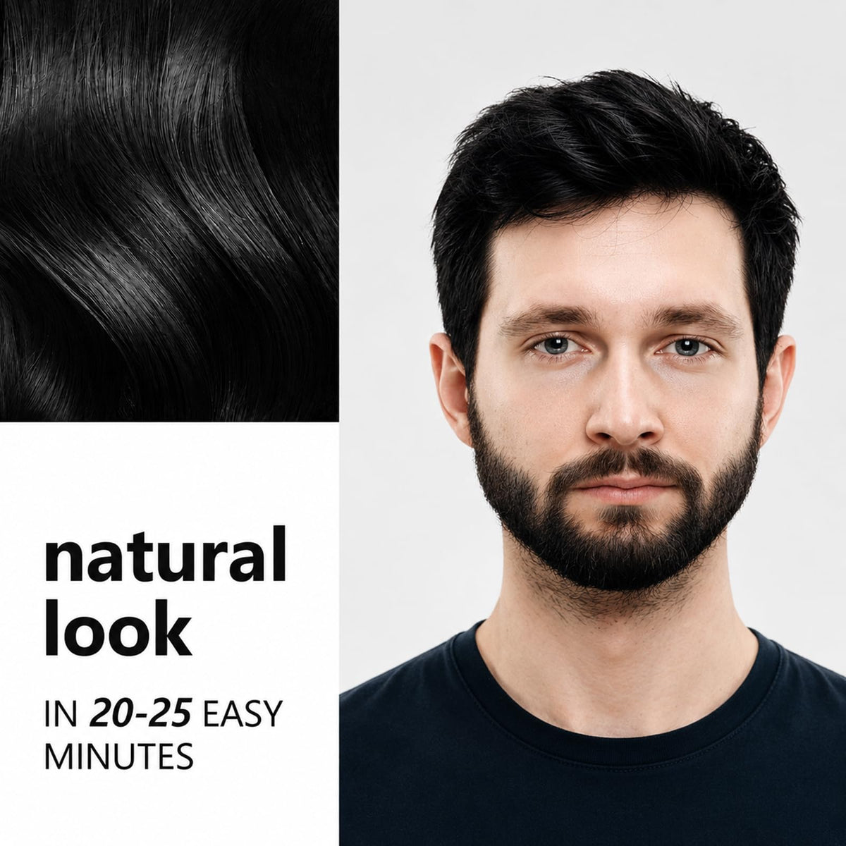 KAISASA applying shampoo to dry hair demonstrating easy at-home gray coverage