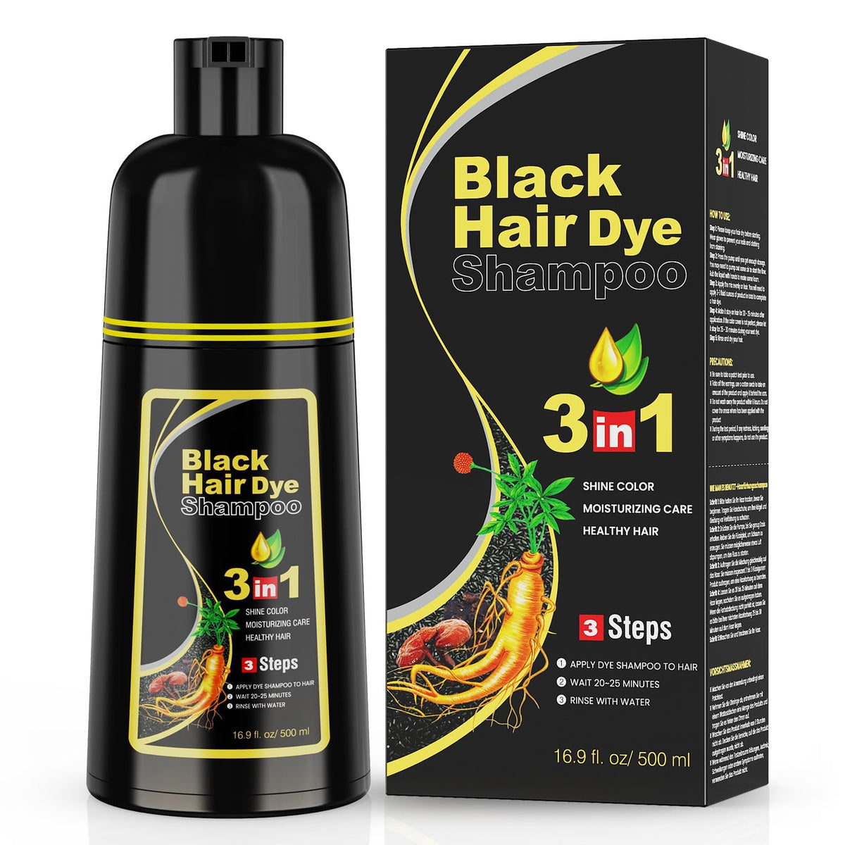 KAISASA front packaging 500ml showing clear black shade and product size benefit