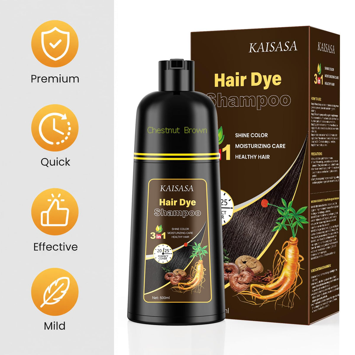 KAISASA styled hair in lifestyle setting highlighting warm chestnut tone and shine