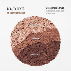Kaja open trio top view revealing three shades and easy fingertip access benefit