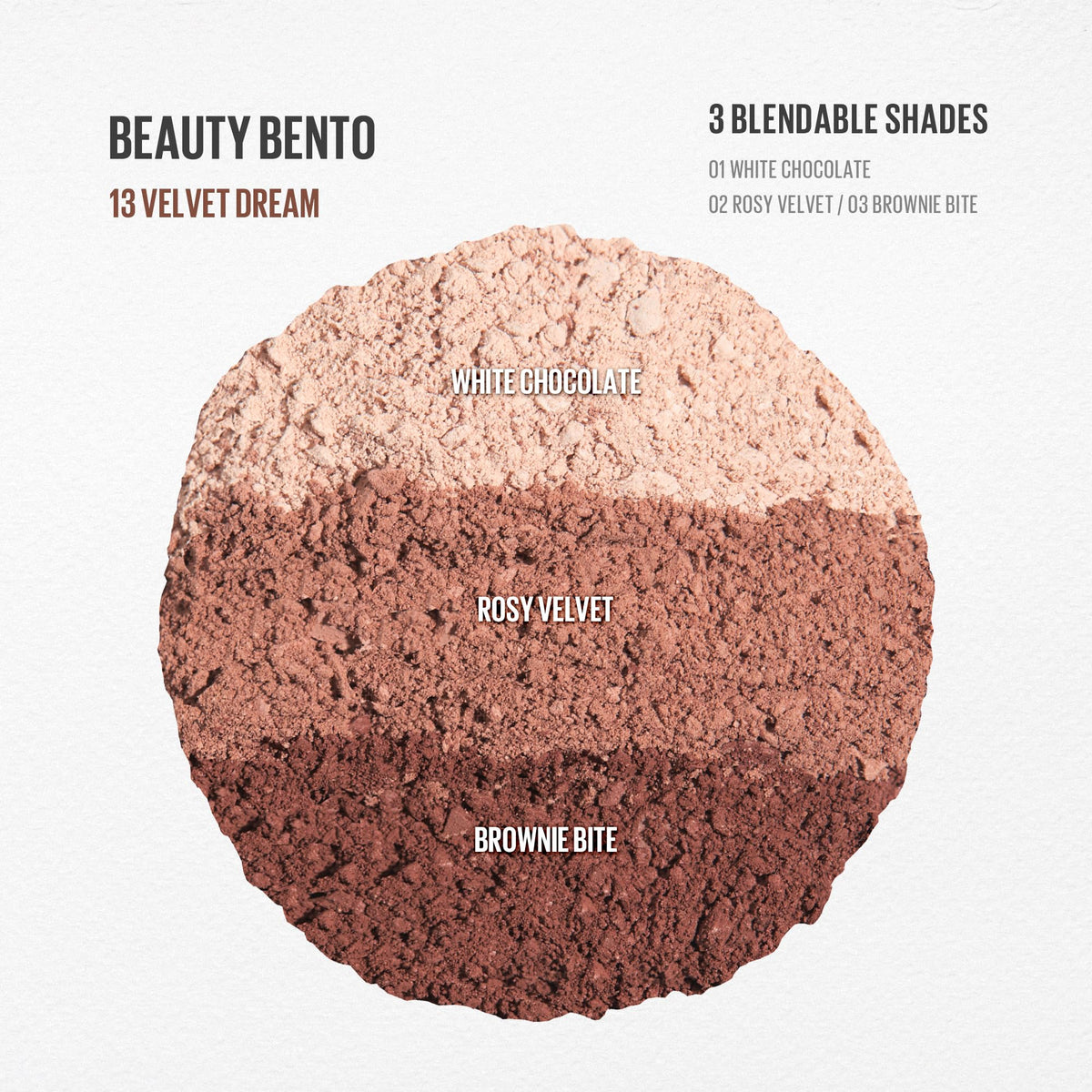 Kaja Bento open trio top view showing three shades, easy shade selection