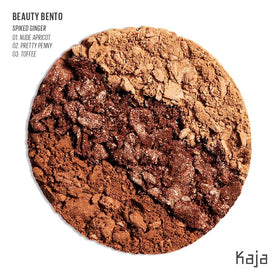KAJA open trio top view revealing three warm honey shades for easy layering